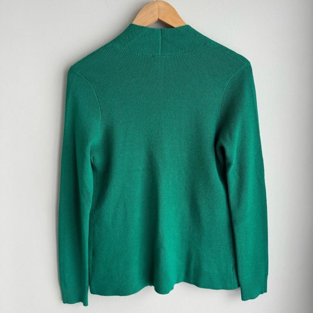 Cyrus Open Front Knit Cardigan Sz S Deep Kelly Green Sweater Classic Capsule EUC - Picture 7 of 11